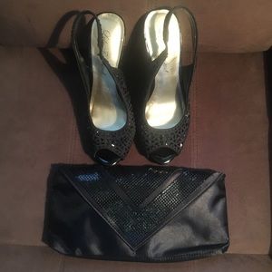 Lulu Townsend Black Shoes and Avon Black Clutch.